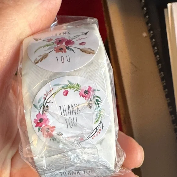 Floral Thank You Party Favor Stickers - Picture 5 of 5